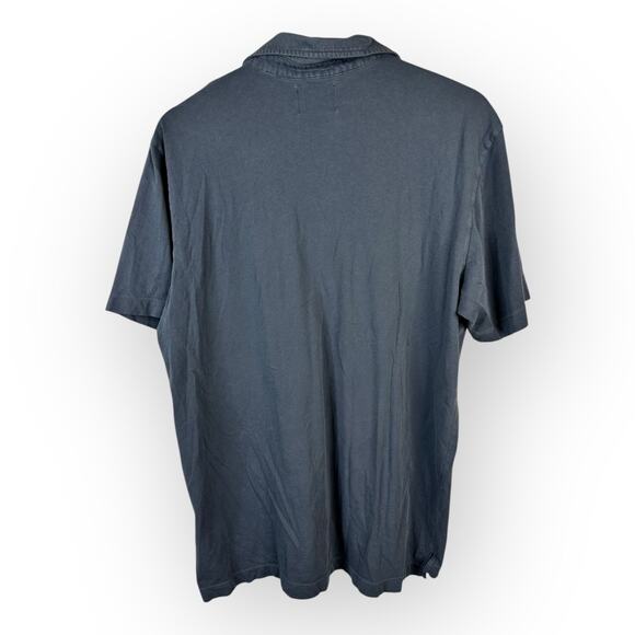 Billy Reid Mens size XL Short Sleeve Polo Shirt Blue Cotton Pocket - Picture 2 of 9